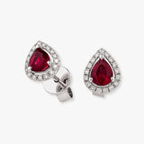 RUBY HALO STUD EARRINGS