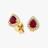 RUBY HALO STUD EARRINGS