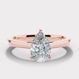 "Rain" 1 Carat Solitaire Pear Cut Diamond Engagement Ring SSPS02