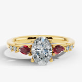 "Rapunzel" Oval Cut 4 Carat Diamond Shoulder Engagement Ring HEERA DIAMONDS