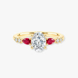 "Rapunzel" Oval Cut 4 Carat Diamond Shoulder Engagement Ring