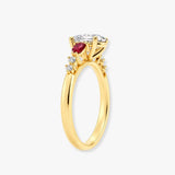 "Rapunzel" Oval Cut 4 Carat Diamond Shoulder Engagement Ring
