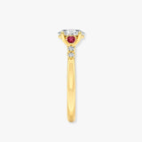 "Rapunzel" Oval Cut 4 Carat Diamond Shoulder Engagement Ring