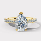 "Rayen" 1 Carat Pear Cut Diamond Grain Set Diamond Engagement Ring DSPS05 HEERA DIAMONDS