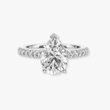 "Rayen" 1 Carat Pear Cut Diamond Grain Set Diamond Engagement Ring DSPS05