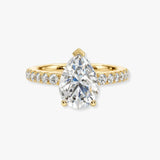 "Rayen" 1 Carat Pear Cut Diamond Grain Set Diamond Engagement Ring DSPS05