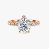 "Rayen" 1 Carat Pear Cut Diamond Grain Set Diamond Engagement Ring DSPS05