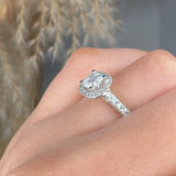 "Renovia" 0.51 Carat Cushion Cut Natural Diamond Shoulder Engagement Ring MDC1290