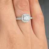 "Renovia" 0.51 Carat Cushion Cut Natural Diamond Shoulder Engagement Ring MDC1290