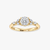 "Romantica" Cushion Cut 1.5 Carat Diamond Shoulder 18KT Yellow Gold Engagement Ring DSCC04