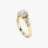 "Romantica" Cushion Cut 1.5 Carat Diamond Shoulder 18KT Yellow Gold Engagement Ring DSCC04