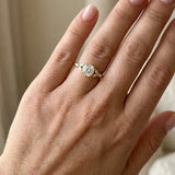 "Romantica" Cushion Cut 1.5 Carat Diamond Shoulder 18KT Yellow Gold Engagement Ring DSCC04