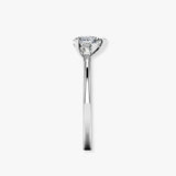 "Rosalie" 1 Carat Three Stone Pear Cut Center with Tapered Side Diamond Trilogy Engagement Ring 3SPS03