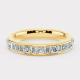 Round Baguette Diamond Channel Set Eternity Band Wedding Ring CRBBG