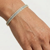 Round Brilliant 4 Carat Aquamarine and Diamond 3 Rows Bangle BAN1A