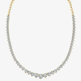 Round Brilliant Cut Graduating Diamond 3 Prong Set Tennis Necklace NT2HG HEERA DIAMONDS