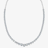 Round Brilliant Cut Graduating Diamond 3 Prong Set Tennis Necklace NT2HG HEERA DIAMONDS