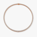 Round Brilliant Cut Graduating Diamond 4 Prong Set Tennis Necklace NT1FG