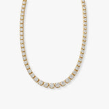 Round Brilliant Cut Graduating Diamond Half Illusion Set Necklace NT3HG