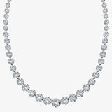 Round Brilliant Cut Graduating Diamond Illusion Set Necklace NT3FG
