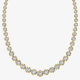 Round Brilliant Cut Graduating Diamond Illusion Set Necklace NT3FG