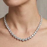 Round Brilliant Cut Graduating Diamond Illusion Set Necklace NT3FG