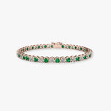Round Brilliant Diamond and Emerald Bracelet BR45558DE