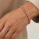 Round Brilliant Diamond and Ruby 3 Claw Bracelet BR45512DR