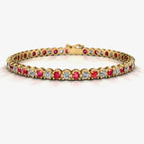 Round Brilliant Diamond and Ruby Bracelet BRDR45558 HEERA DIAMONDS