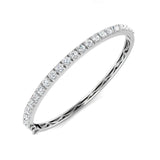 Round Cut 1.5 Carat Platinum Diamond Eternity Bangle LM JEWELLERY