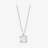Round Cut Solitaire Diamond in Four Claw Setting Loop Pendant HEERA