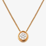 Round Solitaire Diamond Rub Over Setting Pendant HEERA