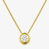 Round Solitaire Diamond Rub Over Setting Pendant HEERA