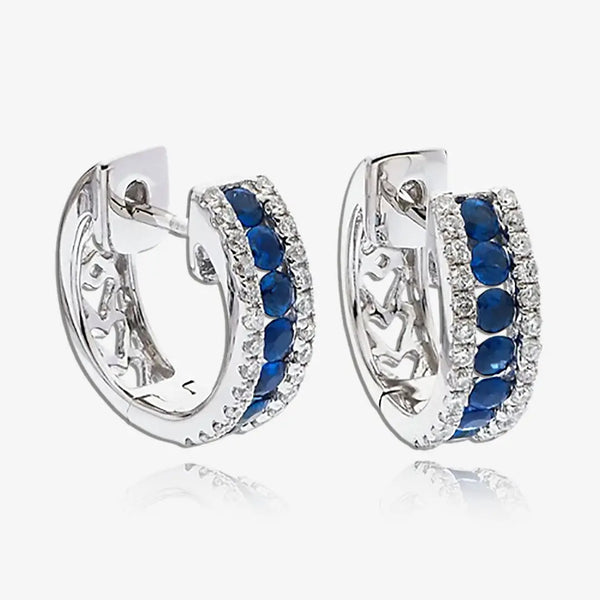 SAPPHIRE AND DIAMOND HOOP EARRINGS HEERA DIAMONDS