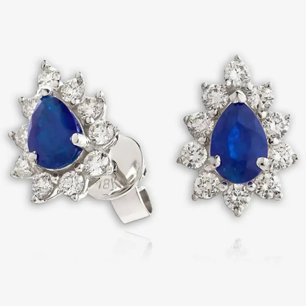 SAPPHIRE DIAMOND CLUSTER STUD EARRINGS HEERA