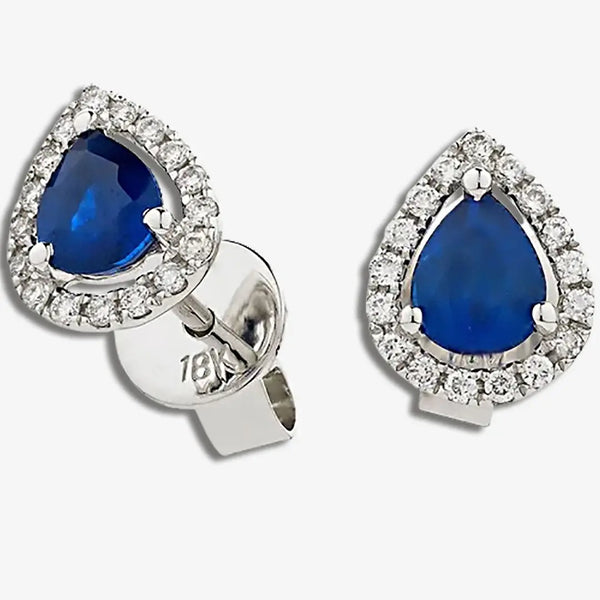 SAPPHIRE HALO STUD EARRINGS HEERA DIAMONDS