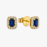 SAPPHIRE HALO STUD EARRINGS