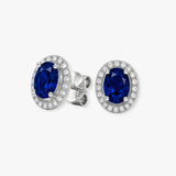 SAPPHIRE HALO STUD EARRINGS