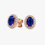 SAPPHIRE HALO STUD EARRINGS