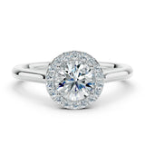 "Sandy" Halo 1.5 Carat Round Cut Diamond Engagement Ring HEERA DIAMONDS