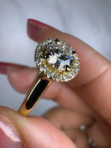 "Sandy" Halo 1.5 Carat Round Cut Diamond Engagement Ring HEERA DIAMONDS