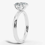 "Sara" 1.75 Carat Toi Et Moi Platinum Engagement Ring  Render-Side View