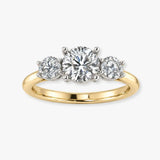 "Senira" 0.7 Carat Round Cut Trilogy Natural Diamond Engagement Ring HR1946