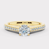 "Sia" 1 carat Round Brilliant Cut Diamond Micro Set Diamond Shoulder Engagement Ring DSRB39