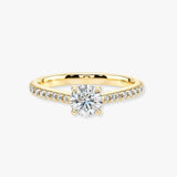 "Sia" 1 carat Round Brilliant Cut Diamond Micro Set Diamond Shoulder Engagement Ring DSRB39