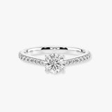 "Sia" 1 carat Round Brilliant Cut Diamond Micro Set Diamond Shoulder Engagement Ring DSRB39