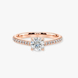 "Sia" 1 carat Round Brilliant Cut Diamond Micro Set Diamond Shoulder Engagement Ring DSRB39