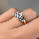 "Skyline" Carat Asscher Cut Trilogy Three Stone Engagement Ring HLM4 HEERA DIAMONDS