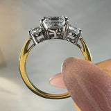 "Skyline" Carat Asscher Cut Trilogy Three Stone Engagement Ring HLM4 HEERA DIAMONDS