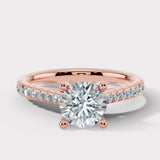 "Solace" 2.50 Carat Round Brilliant Cut Diamond Shoulders Platinum Engagement Ring HEERA DIAMONDS